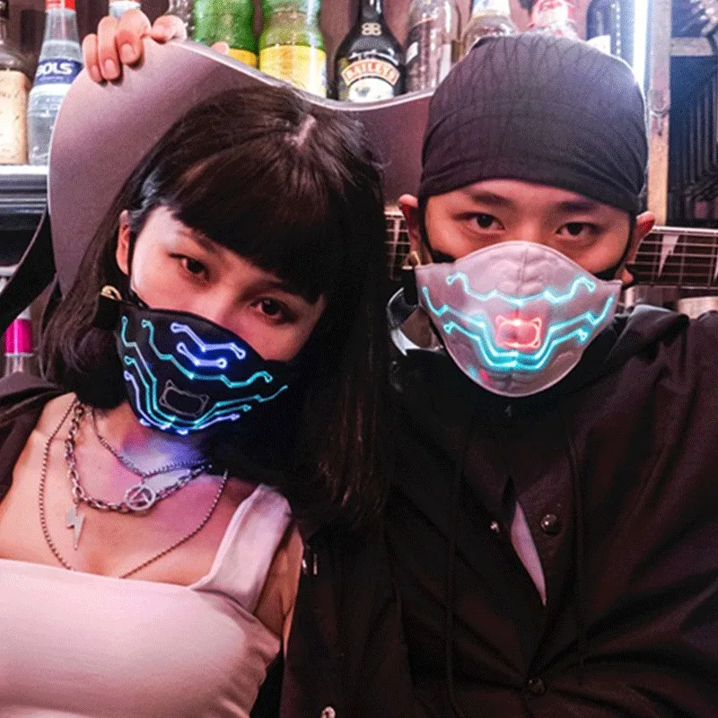 7 цветов светодиодный-маска волоконно-оптический ткань хорошо маски личности