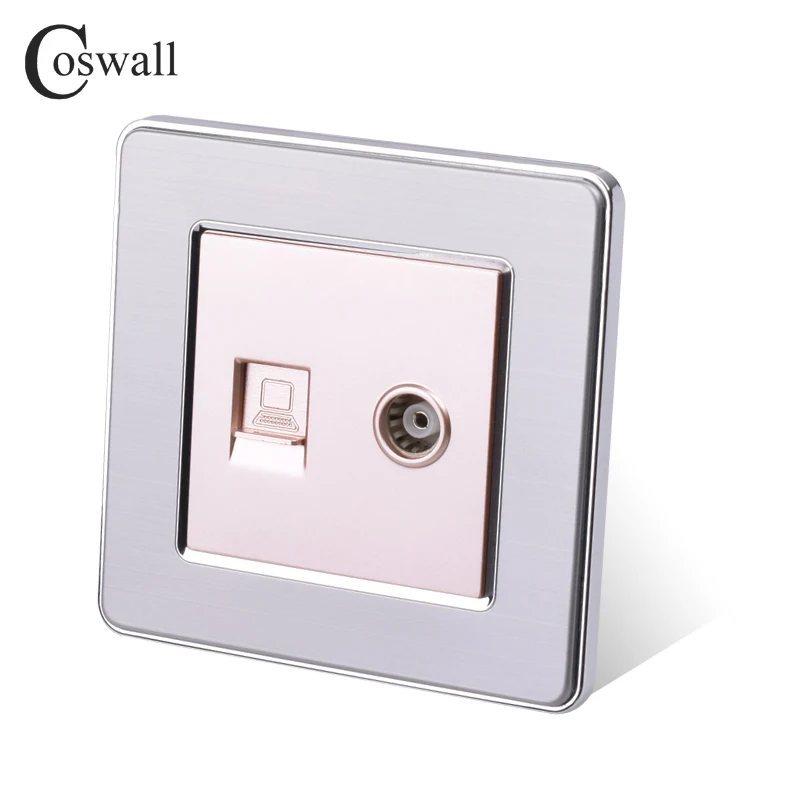 Разъем COSWALL RJ45 для подключения к Интернету CAT5E розетка с гнездом телевизора