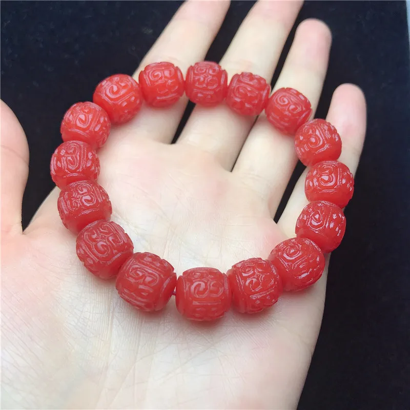 

Лидер продаж, натуральный браслет с красным узором, очаровательные украшения, женский браслет ручной работы для женщин и мужчин, модные аксессуары