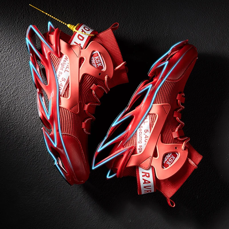 

2021 Spring Fashion Men's High Top Small White Shoes Basketball Fashion Shoes Flying Weaving, Show Big Size 39-46