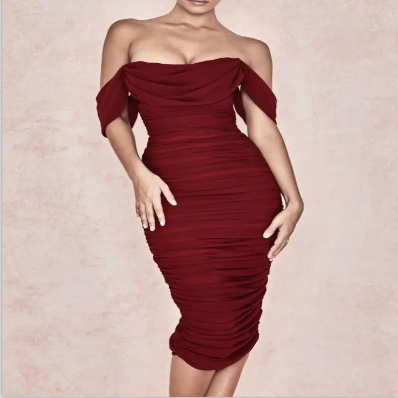 

Elegant celebrity autumn dress fashion slim strapless wine red white women bodycon dresses evening club dresses vestidos