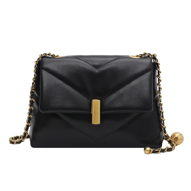 

Vintage Chain Designer PU Leather Crossbody Bags For Women 2021 Winter Women's Trend Handbags Branded Trending Cross Body Bag