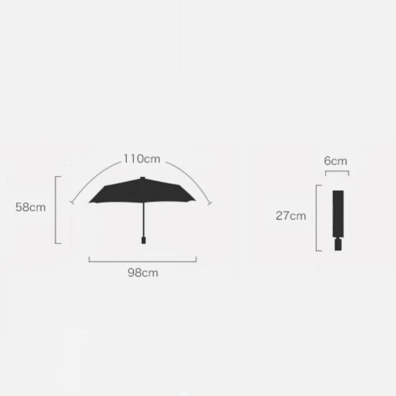 Складной зонт солнечный с защитой от ультрафиолета черное покрытие дождя
