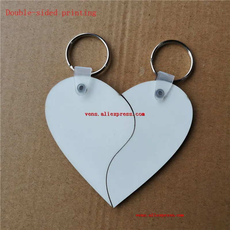 two sided printing Сублимационный, из ДВП, пустой, брелки для ключей, два в форме сердца брелок Горячая трансферная печать своими руками материалы 15 шт./лот - Цвет: two sided printing