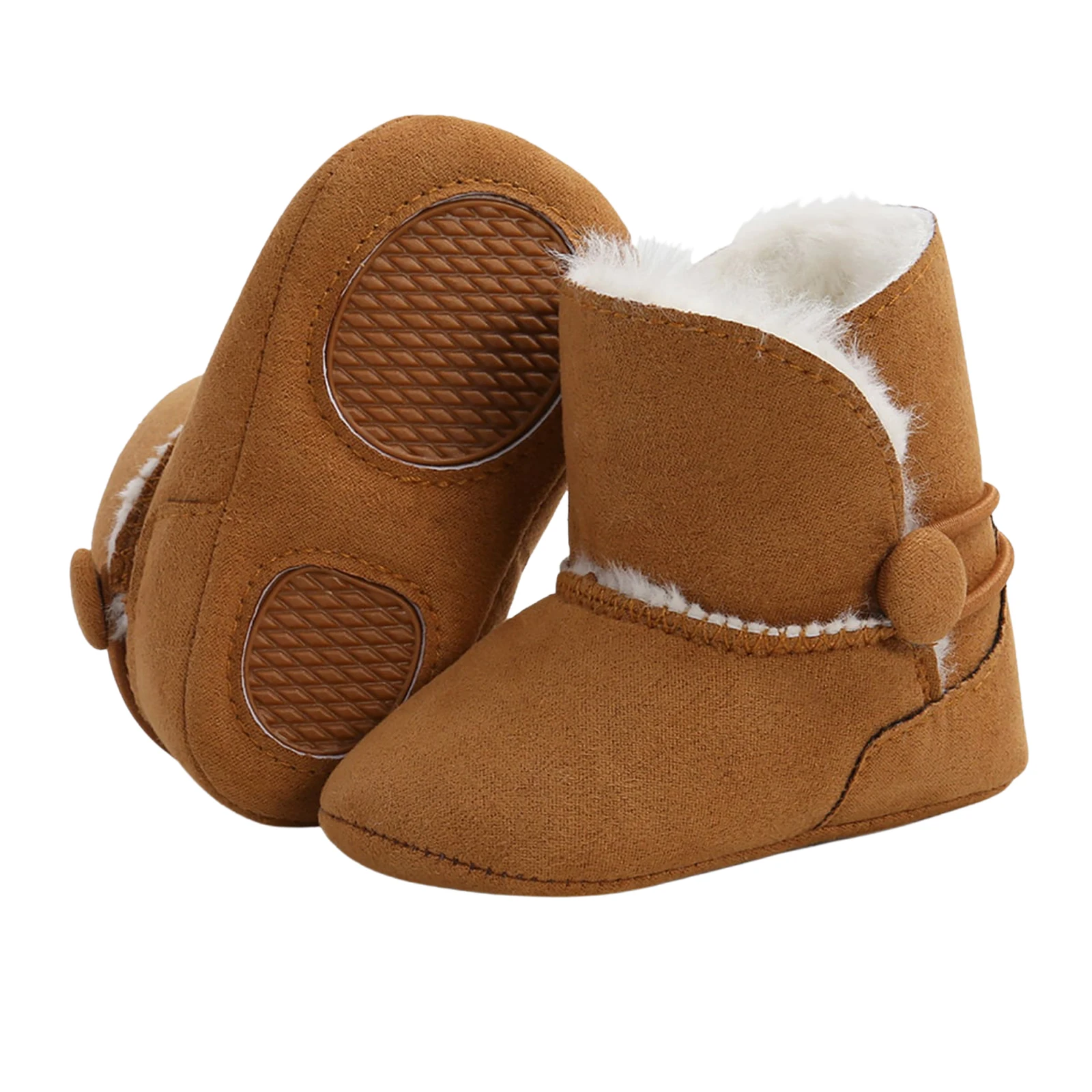 Теплые зимние ботинки на флисе толстой нескользящей резиновой подошве для