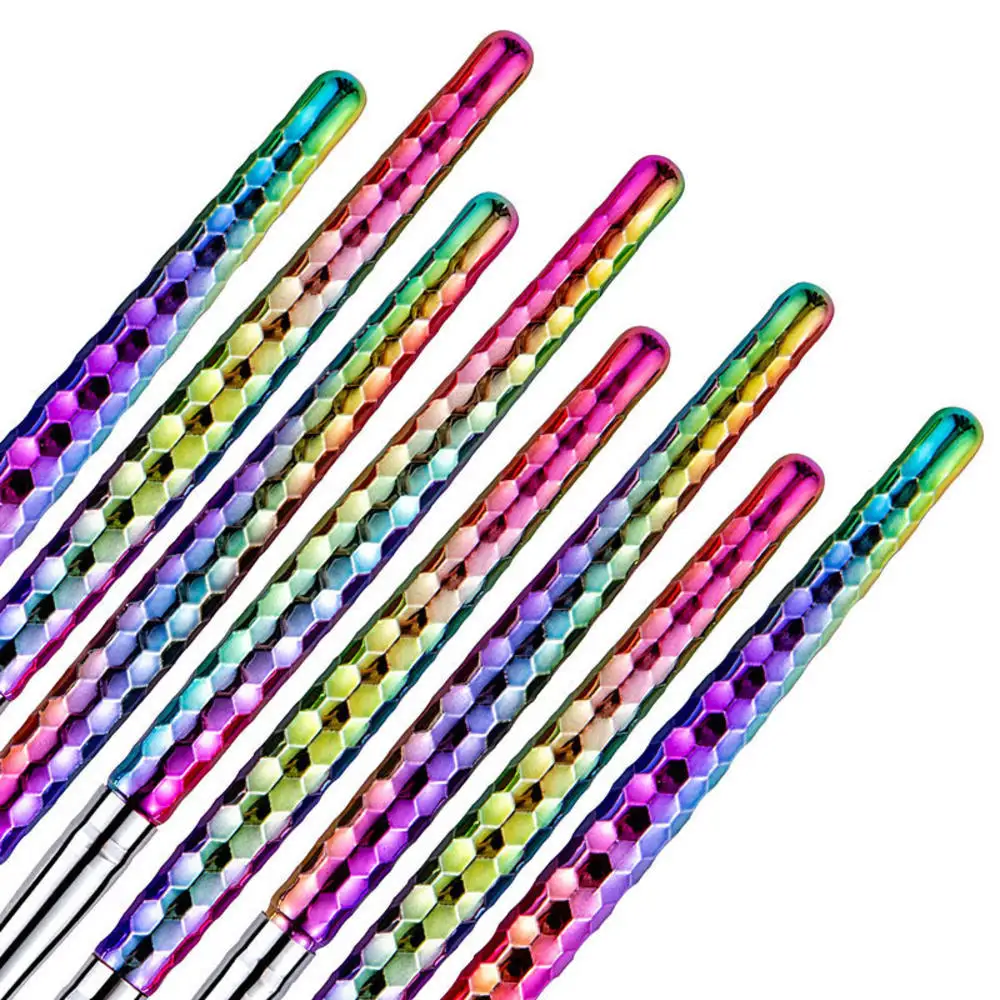 

8Pcs Nail Art Mermaid Brush Gradient French Moon Shading Pen Painting Drawing Tips Acrylic Gel UV Polish Design Manicure Tools