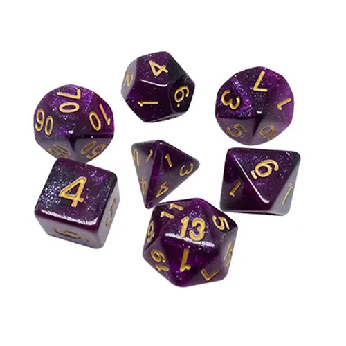 19 - purple black 7 шт./компл. многогранные DnD смешанные Цвет кости для ролевой игры «Подземелья и Драконы настольные игры D4, D6, D8, D10, D%, D12, D20 - Цвет: 19 - purple black