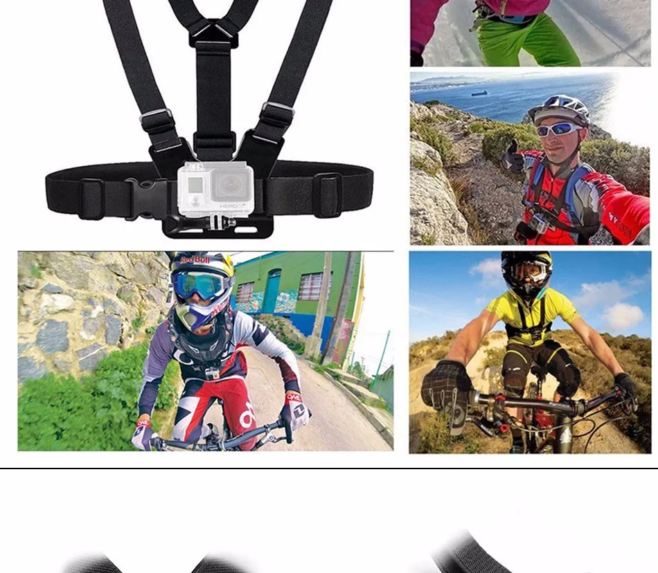 Крепление для спортивной камеры Xiao Mi Yi для экшн камеры Gopro Hero 4/3/3+/2 аксессуаров нагрудный ремень экшн Камера держатель Спортивная водоотталкивающая Камера Gopro SJ4000 ремень крепления регулируемый экшн-камеры Go pro Hero4