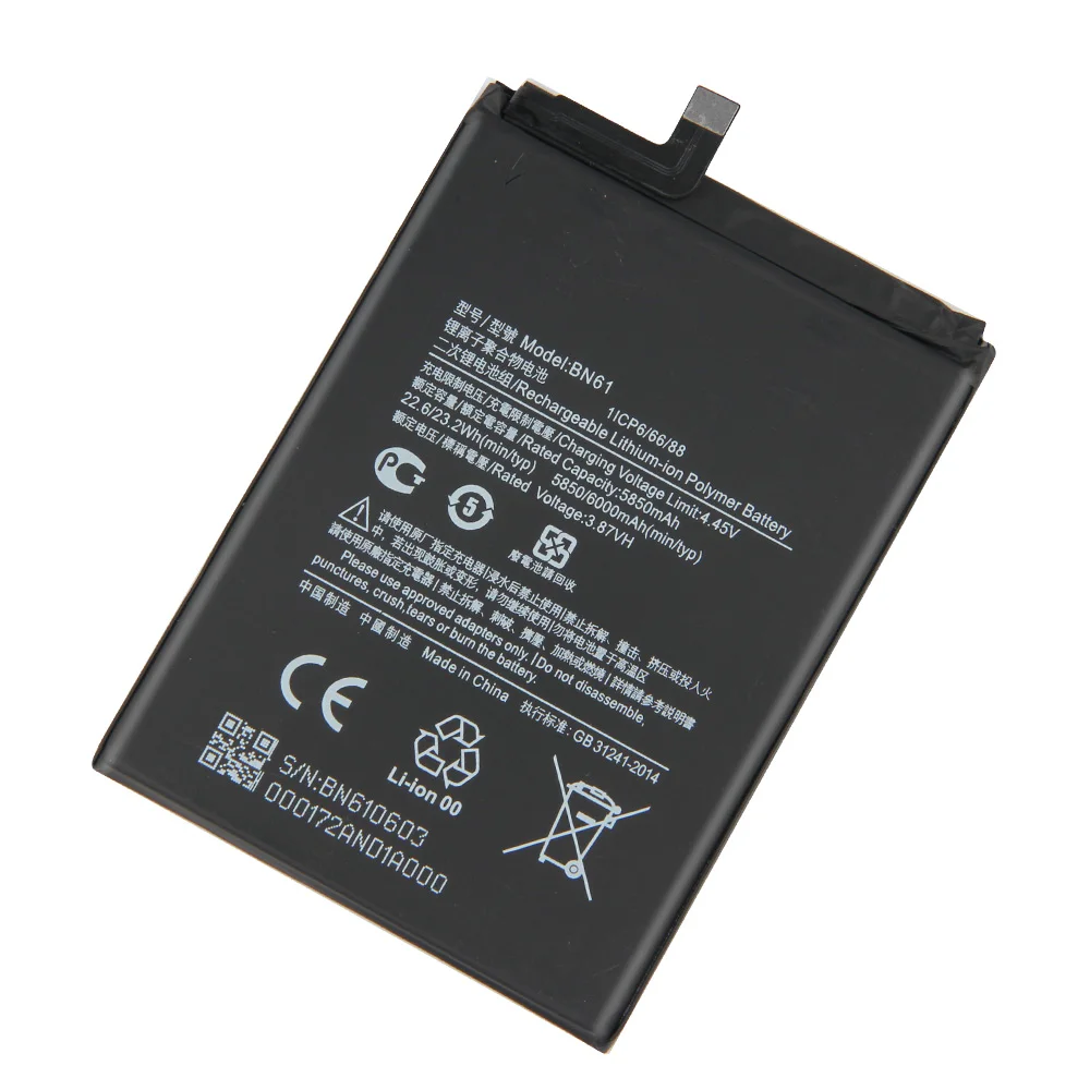 bn61 phone battery original for pocophone x3 poco x3 6000mah bn61 replacement battery tool free global shipping