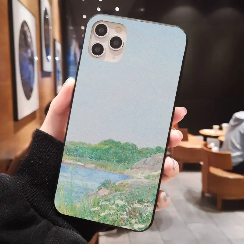 Зеленое растение для ландшафта картина маслом корпус чехол телефона iphone XS 11 11Pro 5