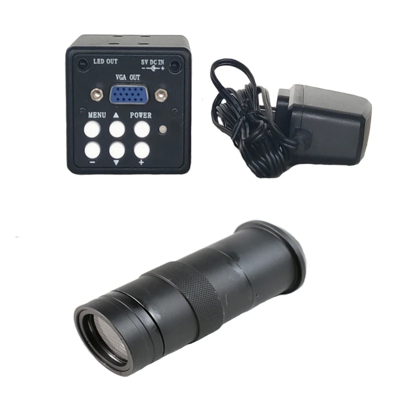 

130X VGA/светодиодный выход, промышленный видеомикроскоп, набор камер, система с-образным креплением, объектив для печатных плат SMD SMT, инструмент для ремонта и осмотра