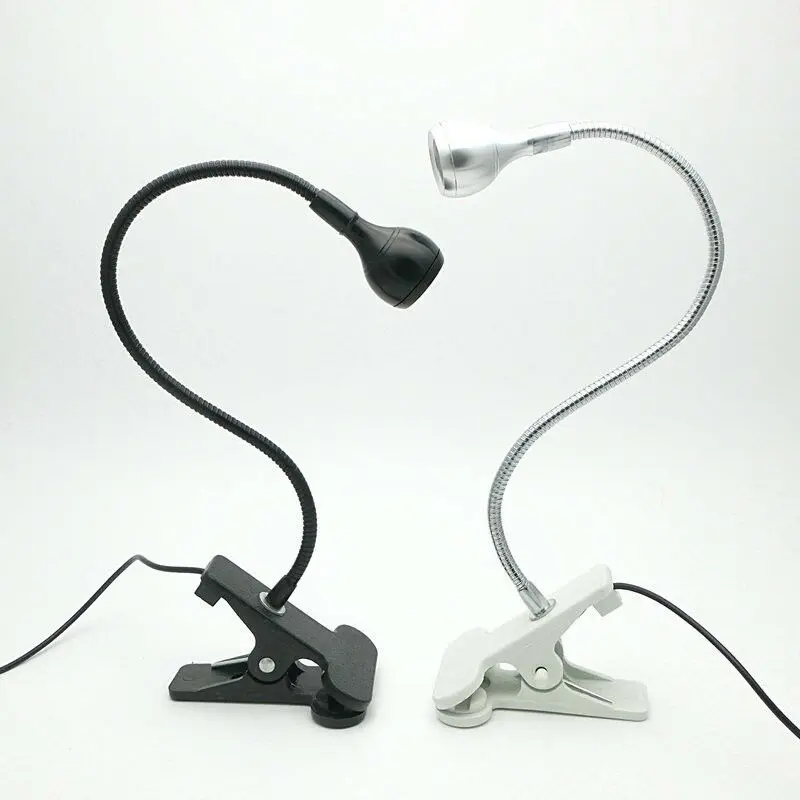 Настольная Светодиодная лампа с клипсой и воротником гусиная шея 3 Вт | Лампы