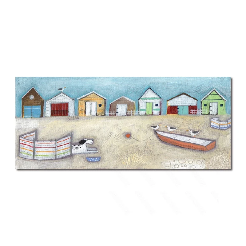 

Modern Style Prints On The Background Posters and Wall Art Living Room Sofa Decoration Painting Painted Small Sailboat Side Dog