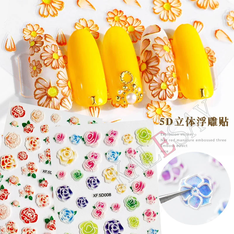 Модные тисненые наклейки для дизайна ногтей на ногти маникюрные Подвески Фольга