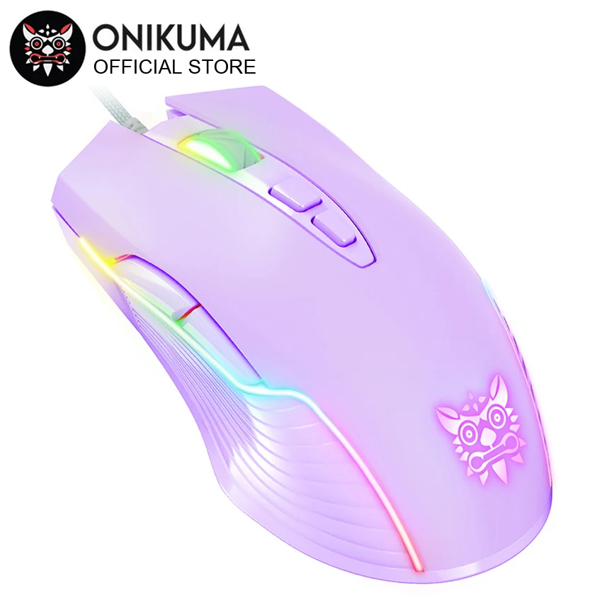 

Gaming Mouse CW905 Purple/Pink 6400 DPI USB 7 Buttons Computer Mice with Breathing LED for Laptop PC Desktop