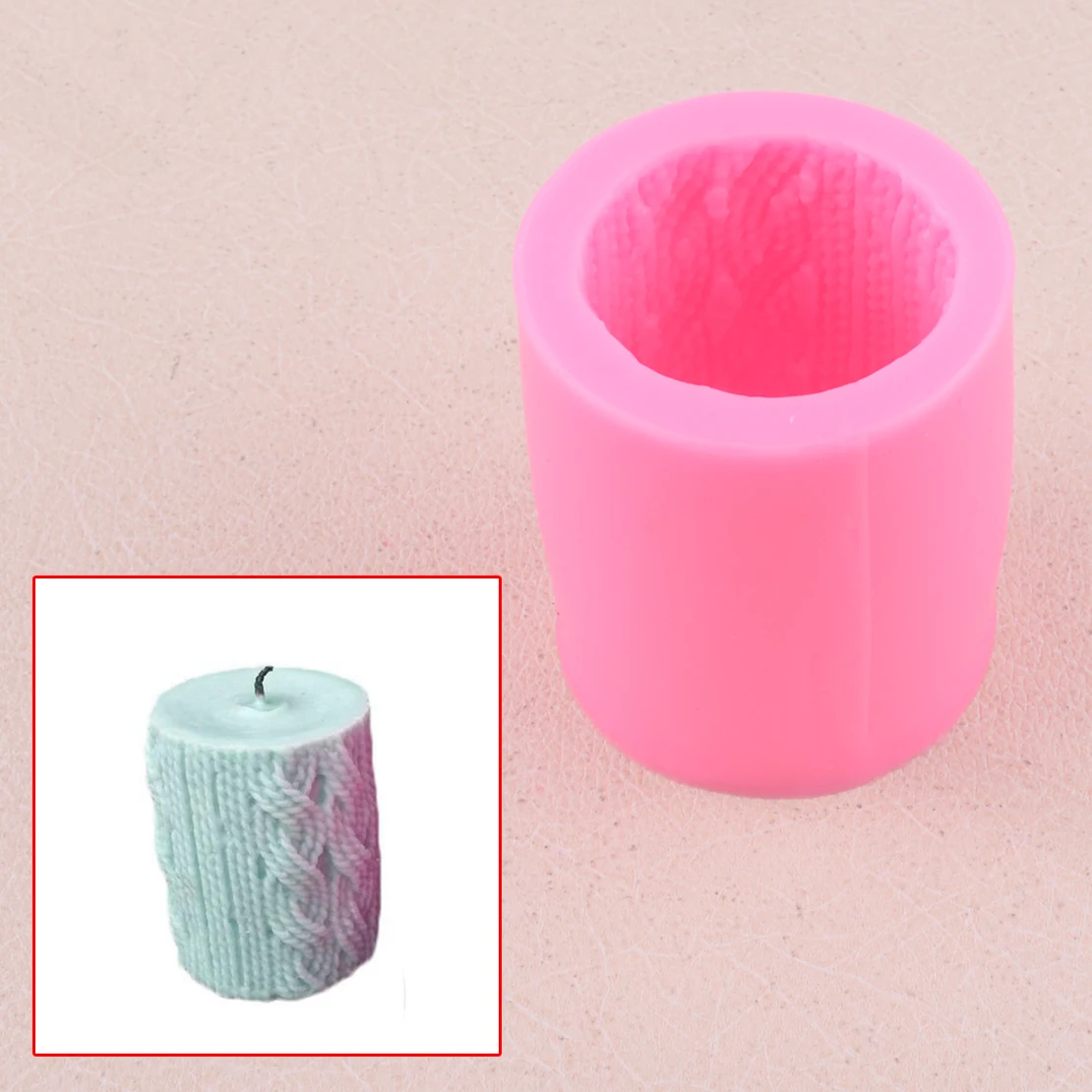 LETAOSK силиконовые 3D вязанные цилиндрические свечи формы для торта шерстяные линии