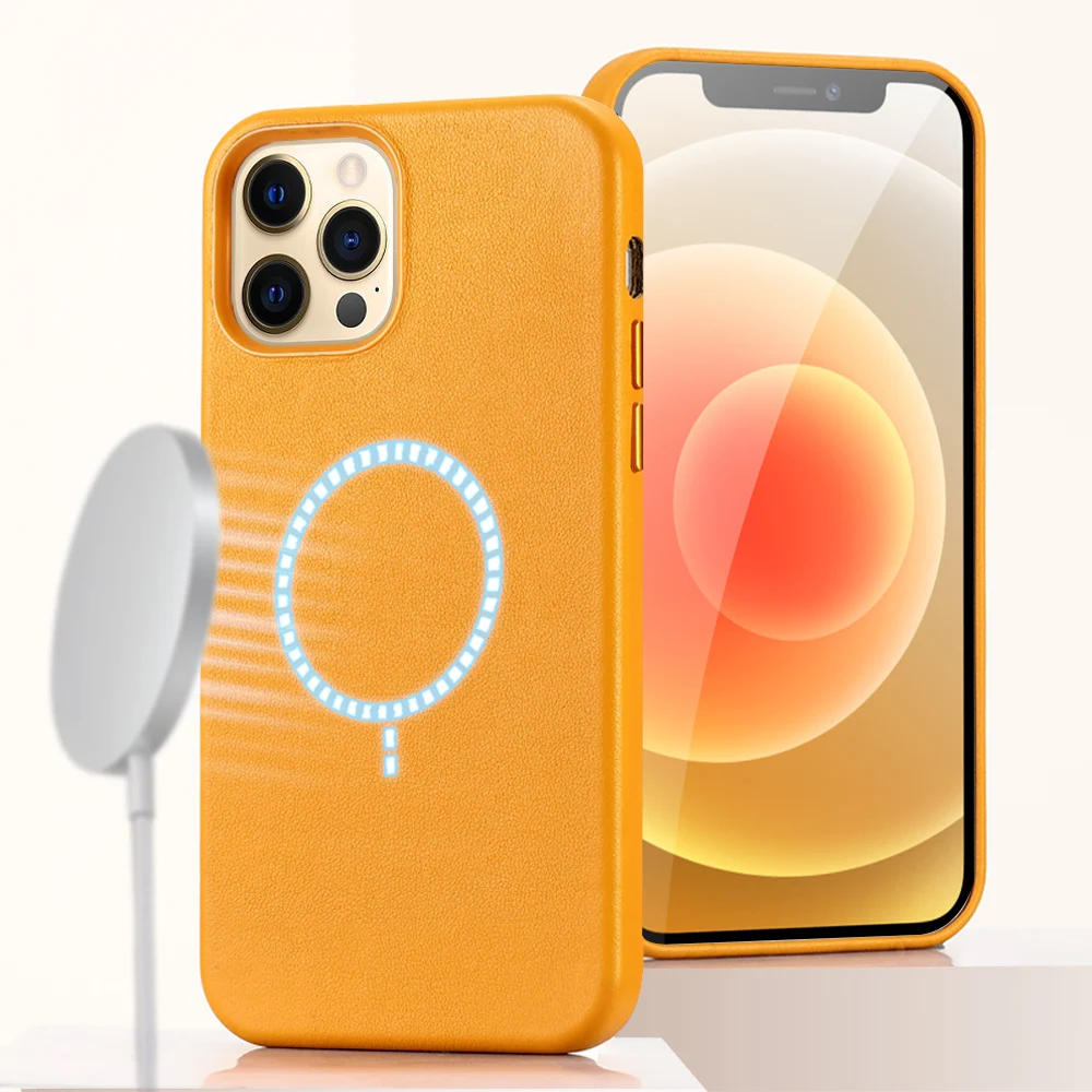 

Cell Phone Cover Fitted Case For iPhone 12 Pro Max 12Pro Max 12 Mini Plain PU Leather Magnetic Wireless Charging Cases Shell