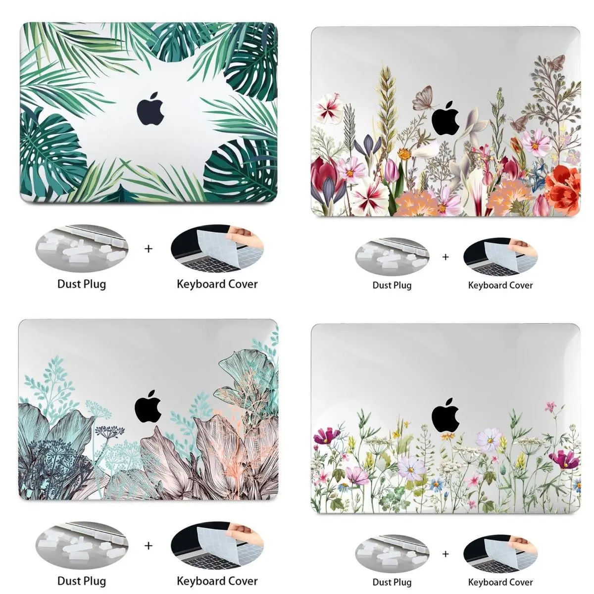 

3 in 1 Flower Case for Macbook Air Pro Retina 11 13 inch Mac Book 13 15inch Touch Bar/Touch ID 2020 A2179 A2338 M1 A1932 A2289