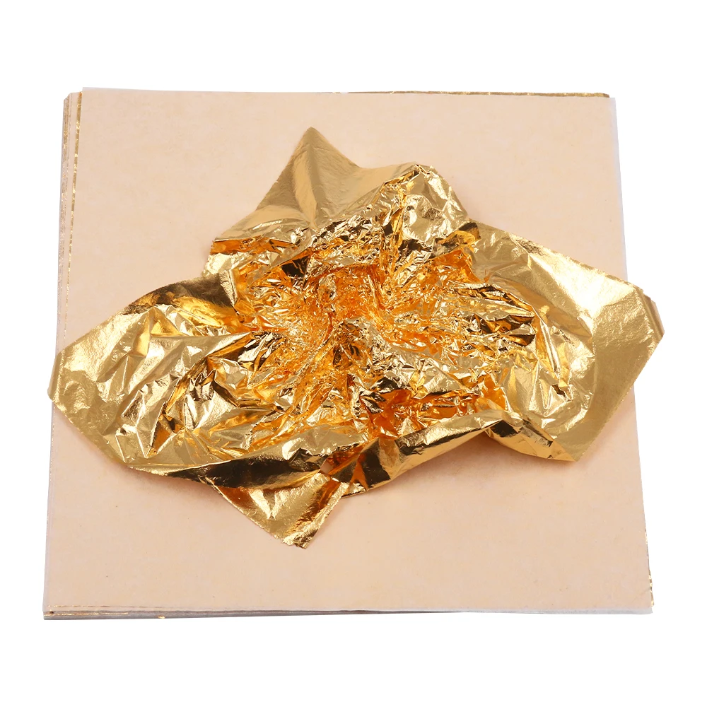 

5000PCS Imitation Gold Leaf Paper Gold Foil Sheets Gilding Copper Aluminum Leaf for Art Crafts Gilded Home Decoration 14CM&16CM