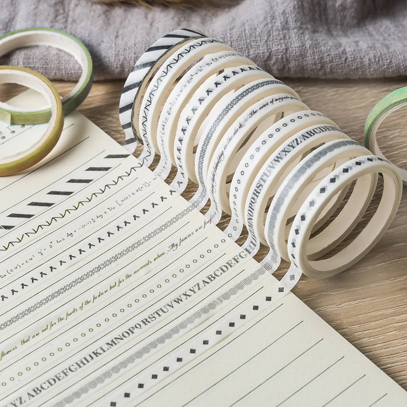 10 шт./компл. основные цвета серии очень тонкая васи лента дети diy декоративная клейкая лента канцелярские принадлежности альбом для вырезок наклейки декоративная лента