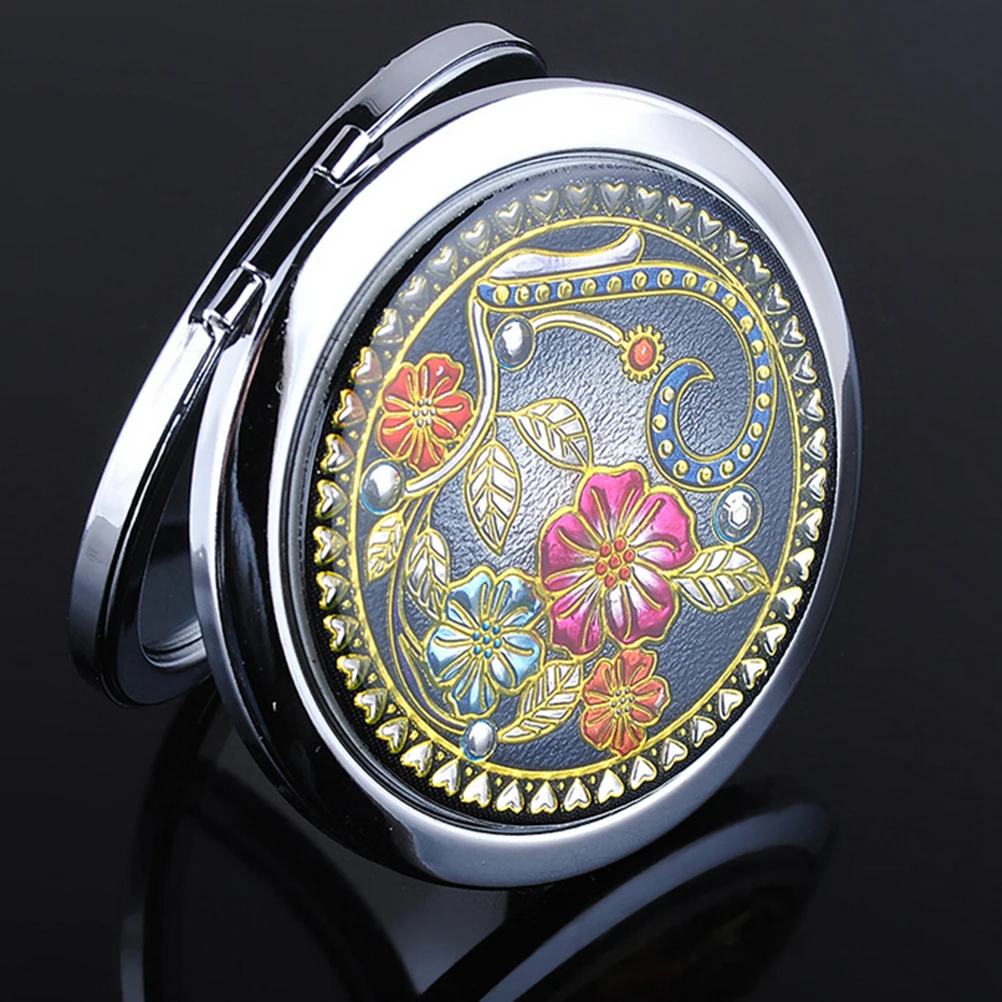 Зеркало складное карманное с кристаллами для женщин и девушек|Зеркала макияжа| |