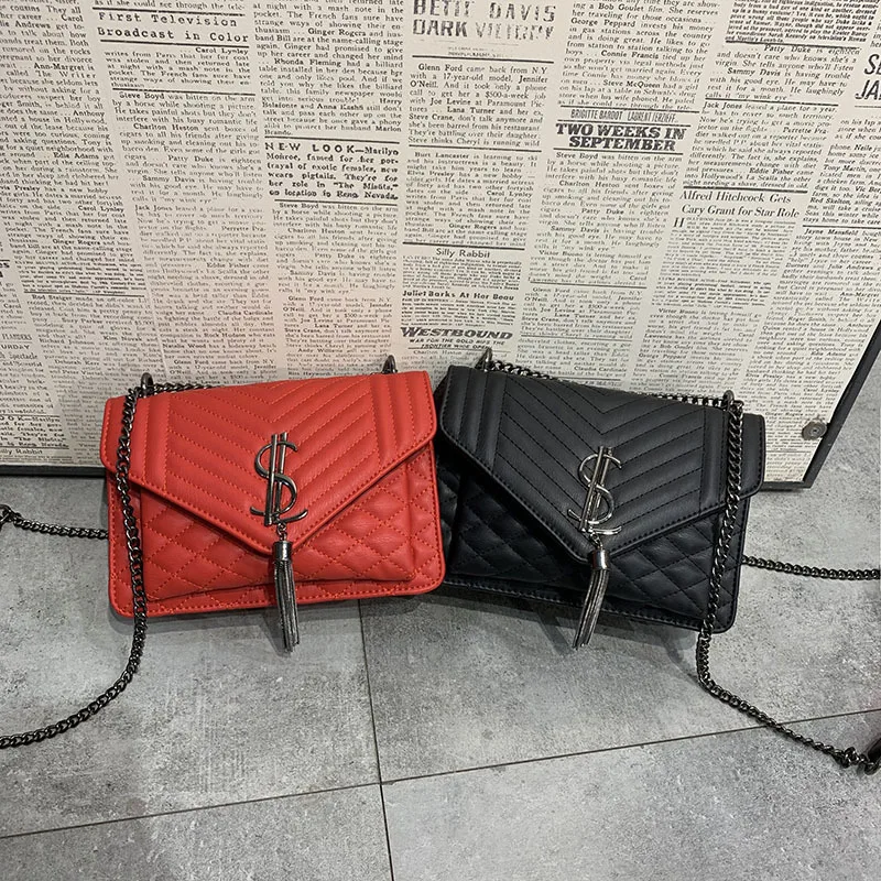 

Women's Shoulder Bag PU Fashion Leather Tassel Chain Bag Women Bags Designer Handbags for 2021 Designer Luxury Crossbody Bag