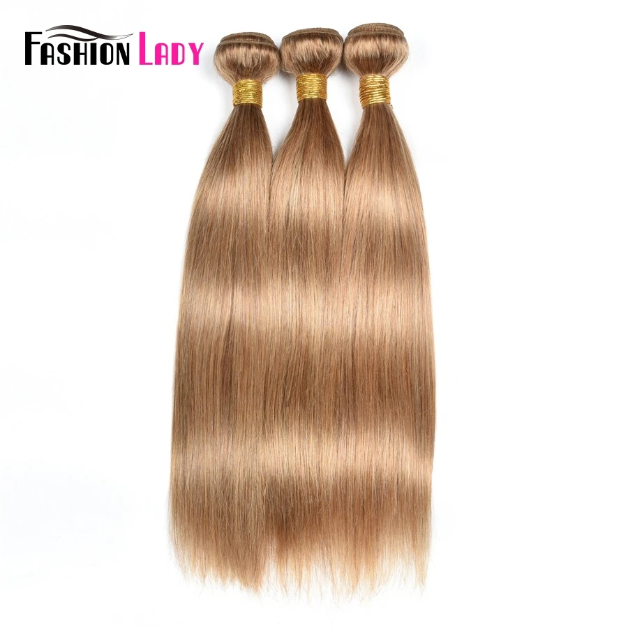 27# Brazilian Honey Blonde Bundles Straight Human Hair Bundles Fashion Lady Pre-colored Non-Remy hair 3/4 Pieces Per Pack