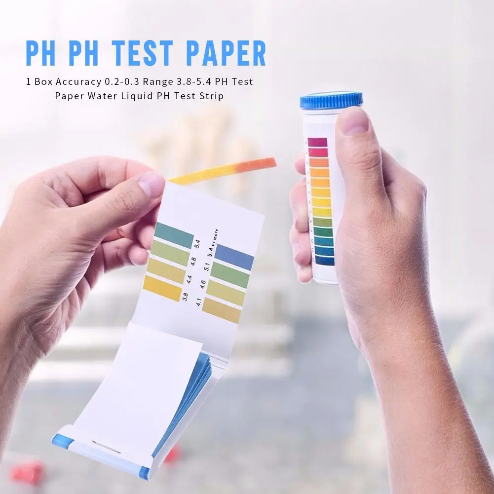 

Water Quality Test Paper Range 3.8-5.4 PH Value Alkalinity Hardness Test Strip Used to Test Soil Saliva Urine Sweat