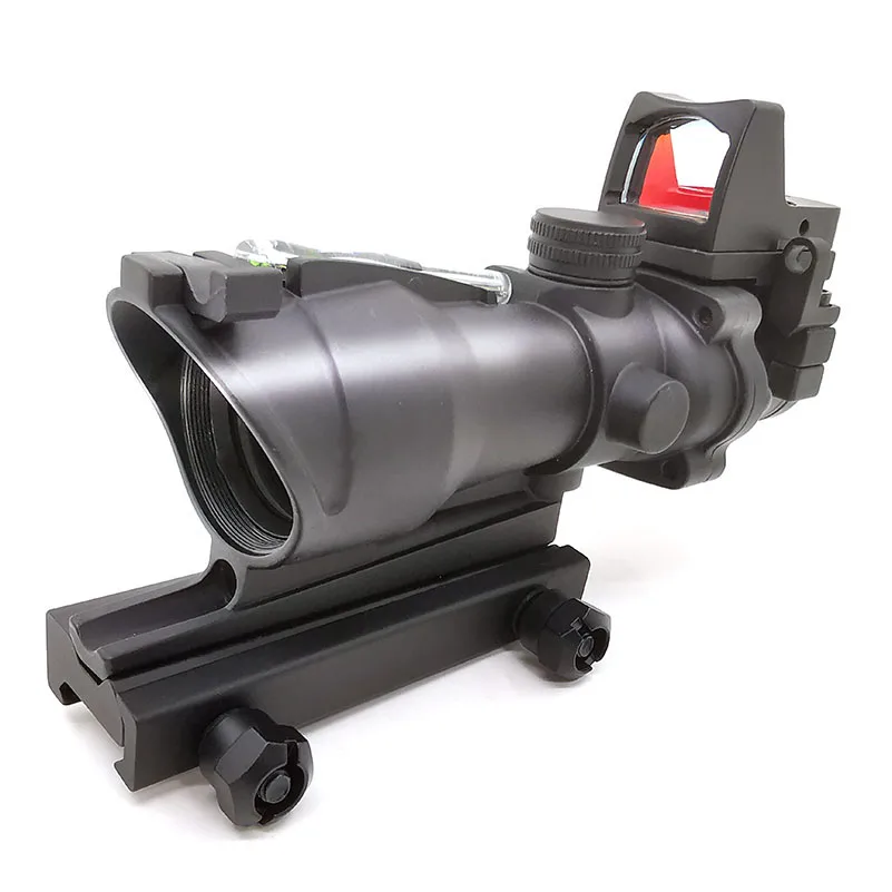 Тактический охотничий прицел ACOG 4X32 Сетка волокно зеленый красный с подсветкой RMR