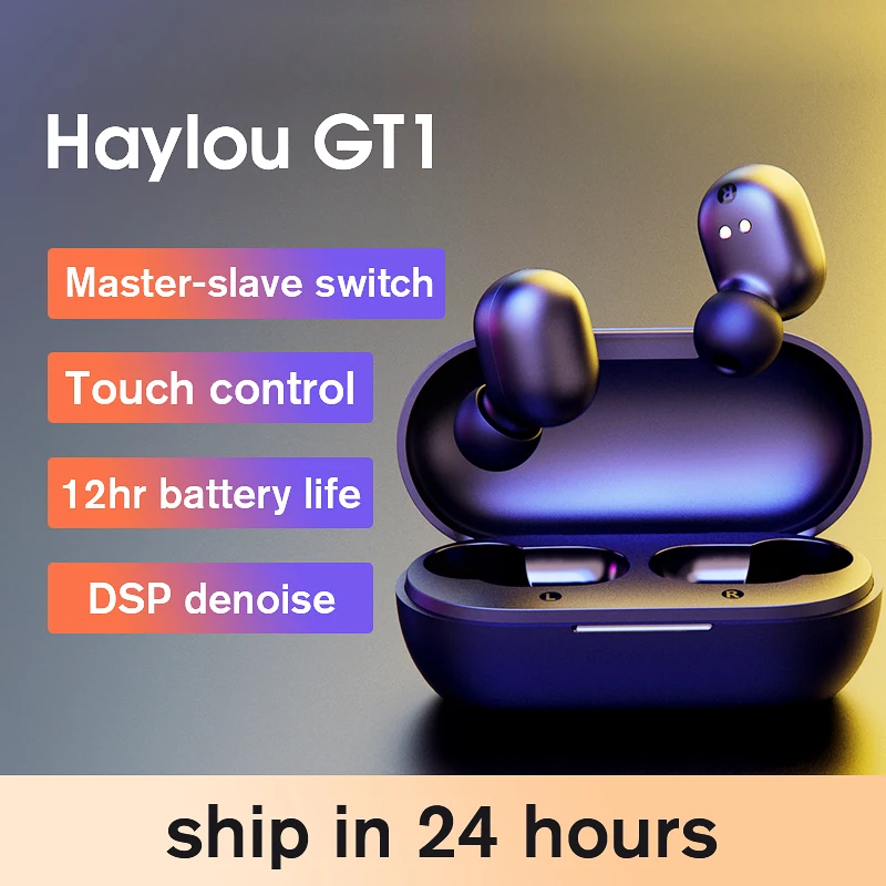 Беспроводные Bluetooth наушники Haylou GT1/GT1 PRO/GT2S/T15 TWS с HD стереозвуком игровая гарнитура
