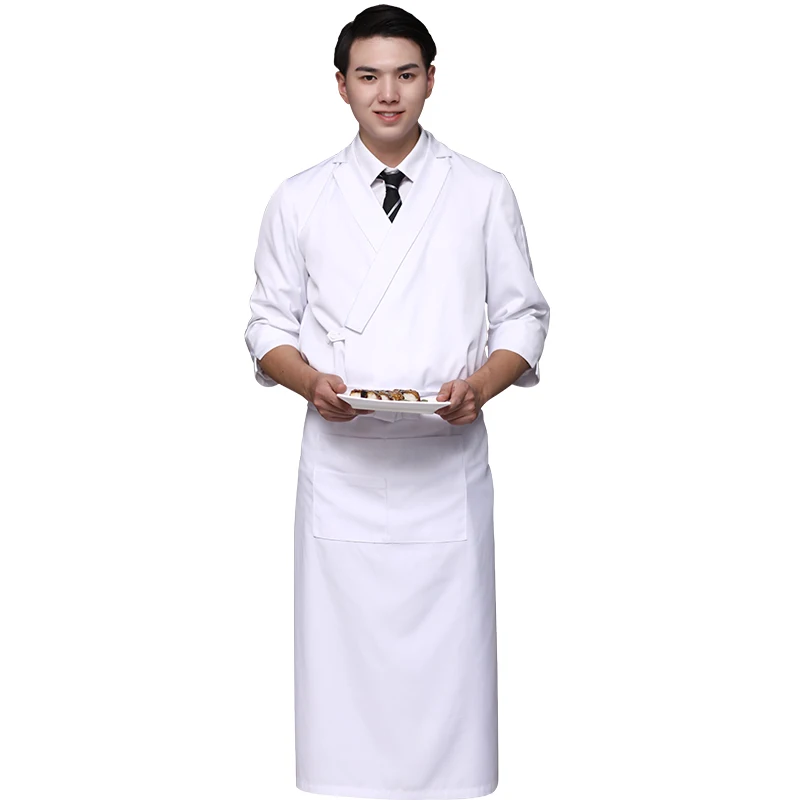 

Japanese style chef's clothing Japanese Restaurant living in restaurant working clothes white man cuisine sushi chef's outfit
