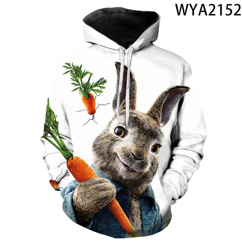 

Casual Rabbit Cartoon Animation Movie 3D Printing Sweatshirt Hoodie Men and Women Cute Casual All-match Round Neck Sweater