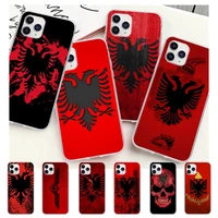 albania albanians flag phone case for redmi k30s ultra 9a k20 note 8 9 pro max 10 9s 8t 7 5 transparent coque