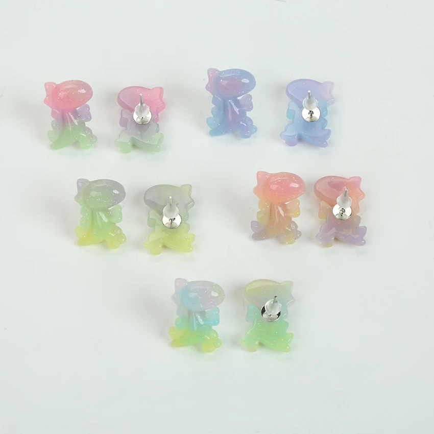 1pair 23*13 mm Colorful Cartoon Resin Dinosaur Stud Earrings for Kids Girls Teens Jewelry | Украшения и аксессуары