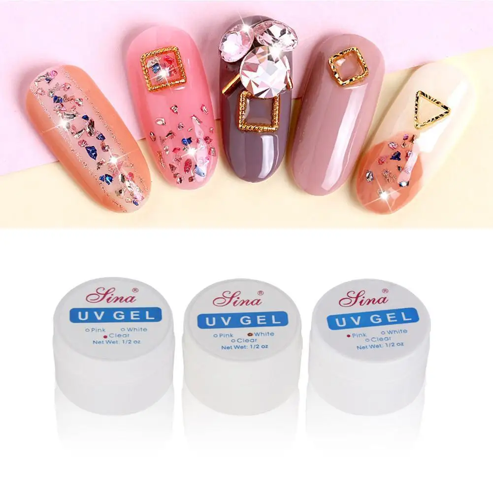 Розовый прозрачный белый маникюрный салонный Мощный УФ гель для наращивания