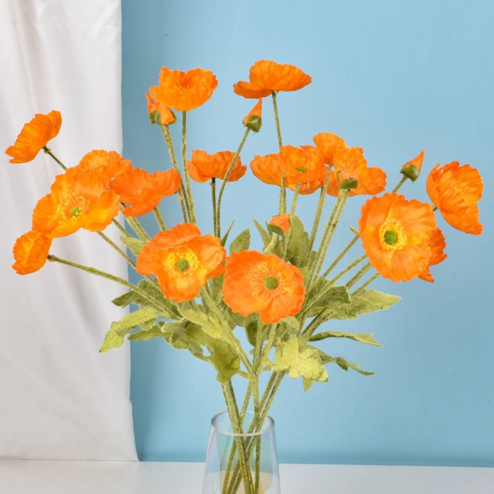 Реалистичный цветок искусственные шелковые маки декоративное украшение для