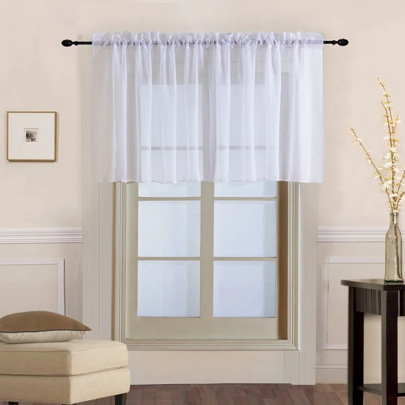 Карманные радужные половинные занавески для гостиной прозрачные тюлевые