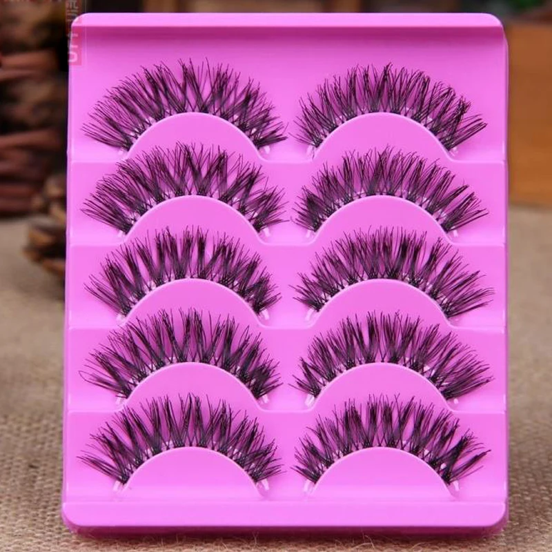 5 пар потрясающий макияж ручной работы грязный натуральный крест накладные