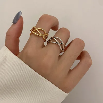 

Hollow Multilayer Winding Ring Irregular For Men And Women Geometry Ring Europe And America Originality Stylish Accessory