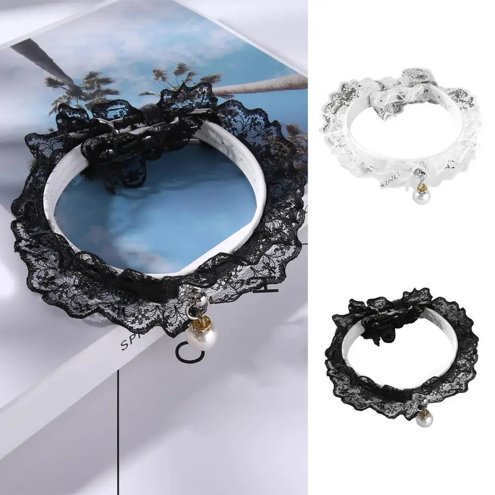 

Pet Collar Adorable Festival Decor Lace Pet Collar with Bell Kitten Collar Good-looking