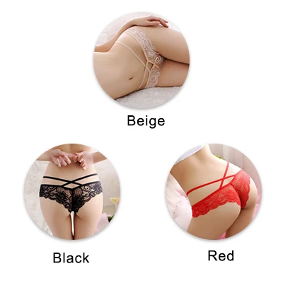 beigeblackred UG, сексуальные женские трусики, кружевные, низкая посадка, одноцветные, сексуальные трусы, женское нижнее белье, штаны, Дамское кружевное белье, женские стринги - Цвет: beigeblackred