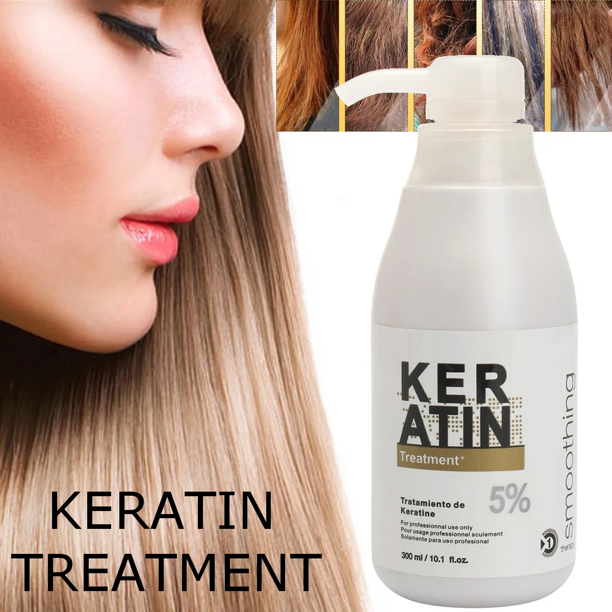 

300ml Pure Keratin Straightening 5% Treatment Hair Scalp Care Repair Healing Hair Smoothing Damaged Hair Straighten Cream