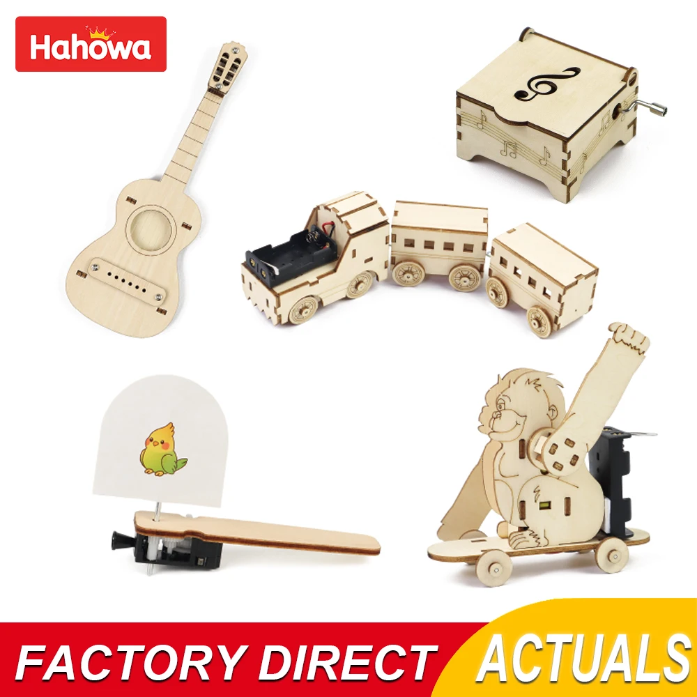 

Hahowa Music Box Toy Wooden Guitar Electric Car Kit Train Toys For Kids Education Educational Child Gift Children Boys Set