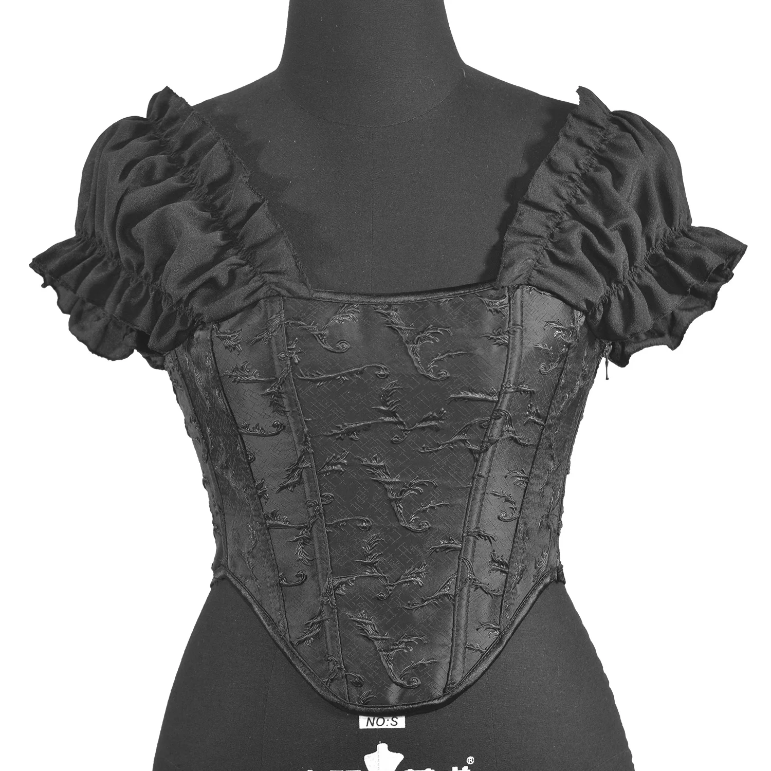 

retro embroidery fish-bone corset top