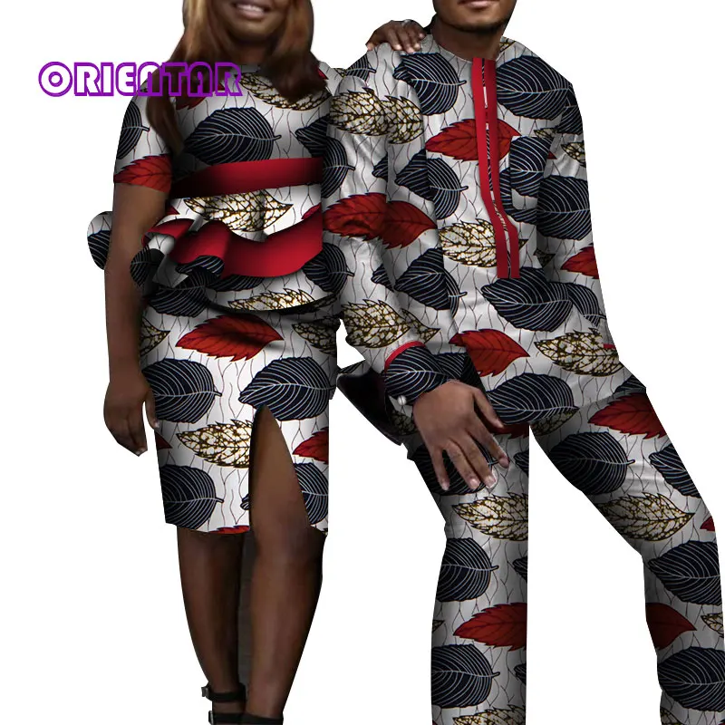 Парная африканская одежда повседневный женский и мужской костюм Bazin богатый