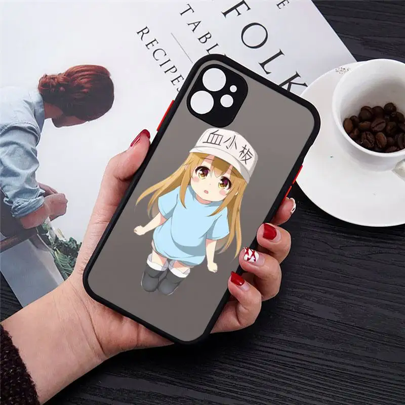 

Working cell cute girl Phone Cases matte transparent For iphone 7 8 11 12 plus mini x xs xr pro max cover