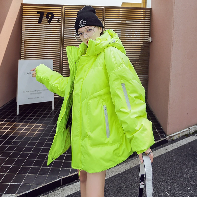 Женское плотное пальто с капюшоном новинка зимы 2021 теплое Пять ярких цветов