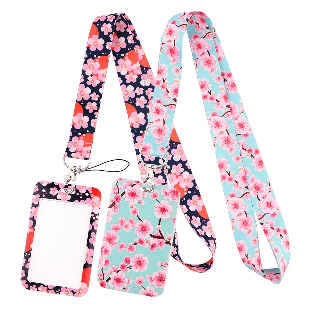 

LT1053 Sakura Charm Lanyard for Key Neck Strap lanyard Card ID Badge Holder Key Chain Key Holder Hang Rope Keyrings Accessories