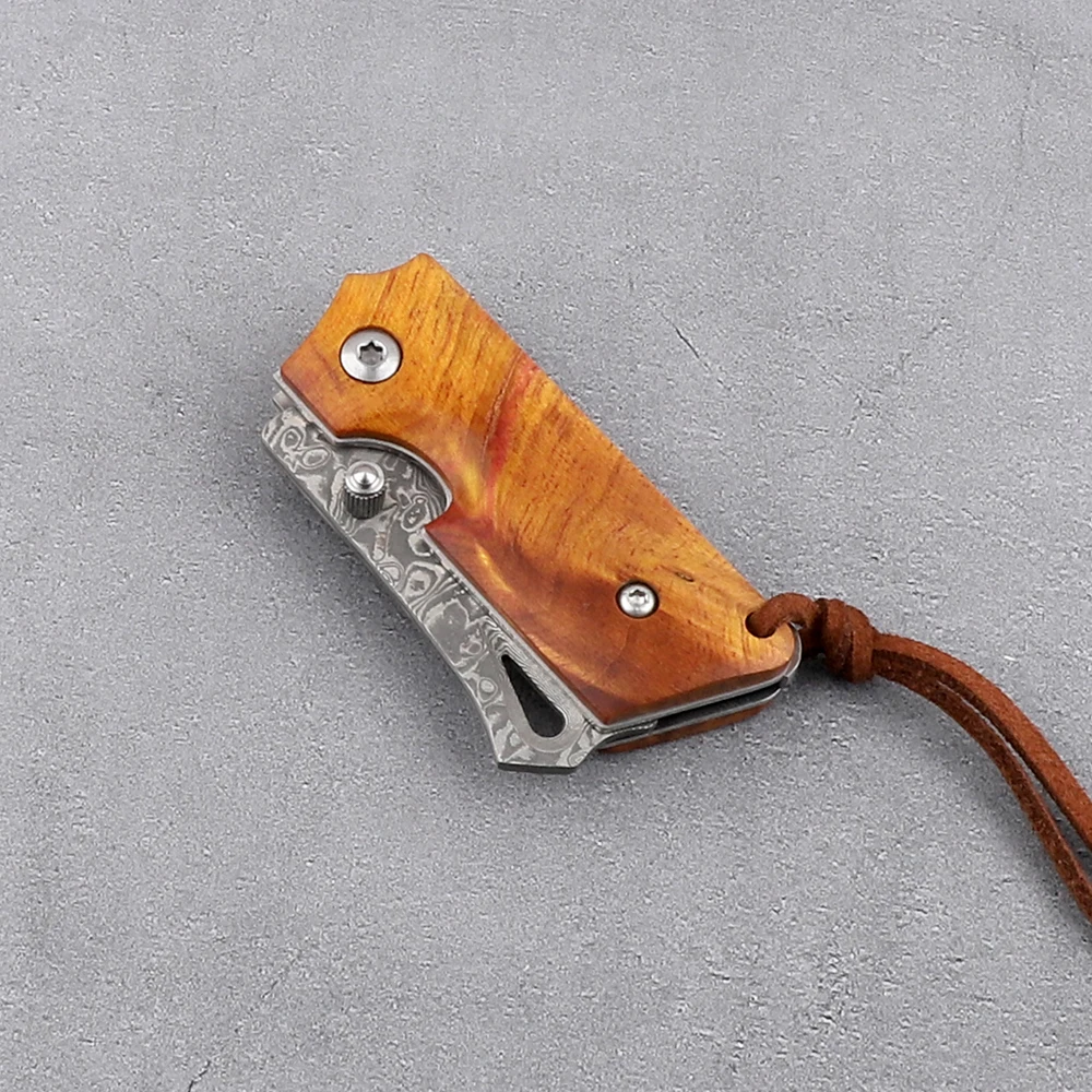 Складной Механический многофункциональный нож для самообороны дамасская сталь