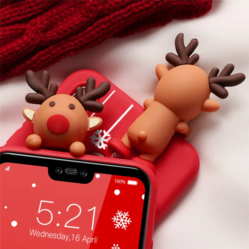for oppo k3 r11 r11s r17 r9 r9s realme 2 3 5 pro xt plus reno ace z doll mobile bag phone case christmas santa reindeer housing free global shipping